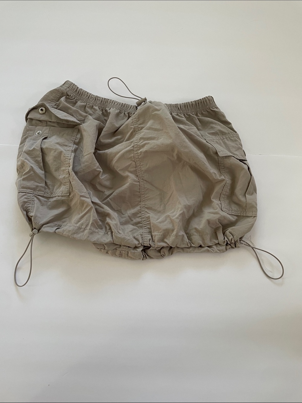 Love Tree Neutral Drawstring Waist Skirt - Taupe